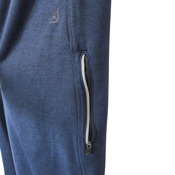 AND1 Mens Track Pants Blue Medium Cinch Fleece Pull On Drawstring Zip Pocket - Picture 4 of 11